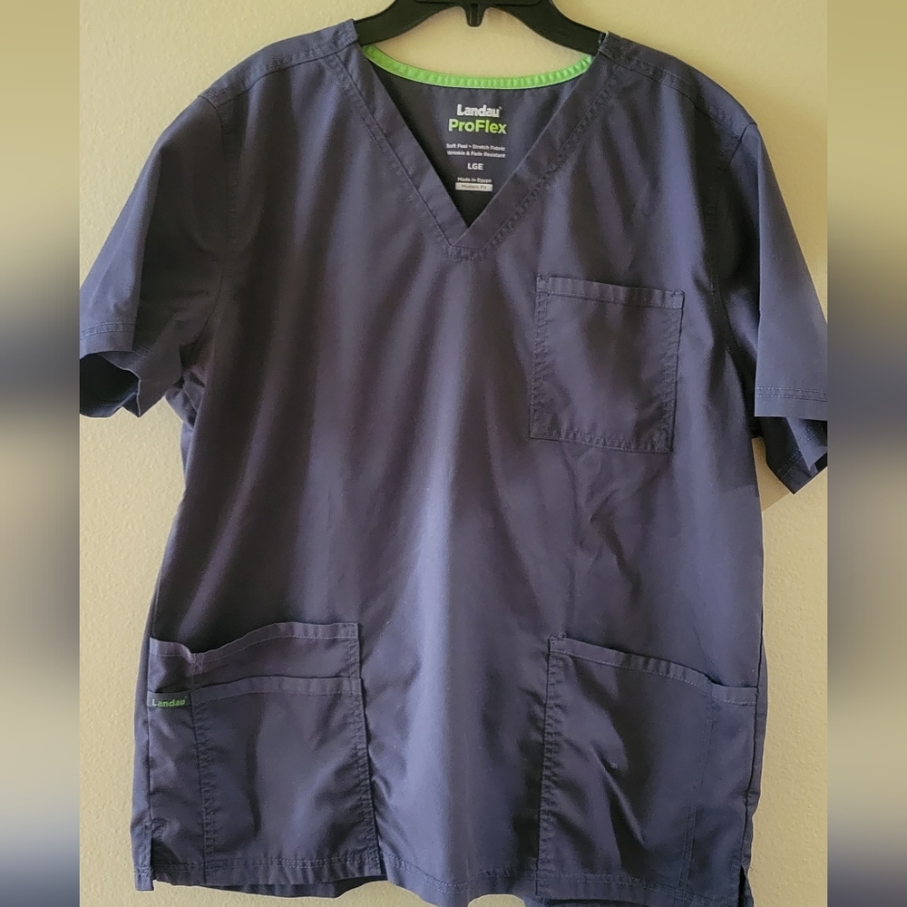 Men's Graphite Landau ProFlex Scrubs Lg (3 sets!) - Picture 2 of 12